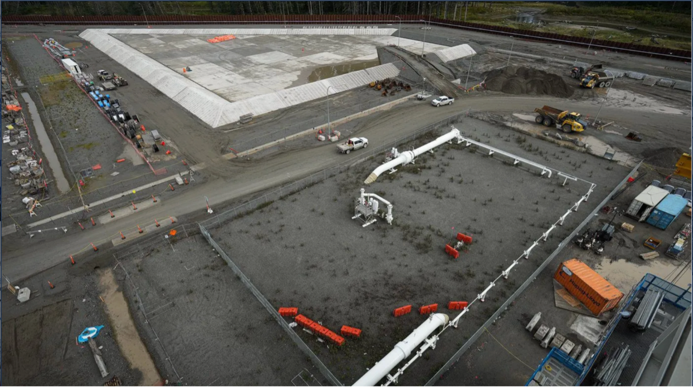 Aerial photo: Coastal GasLink pipeline terminus