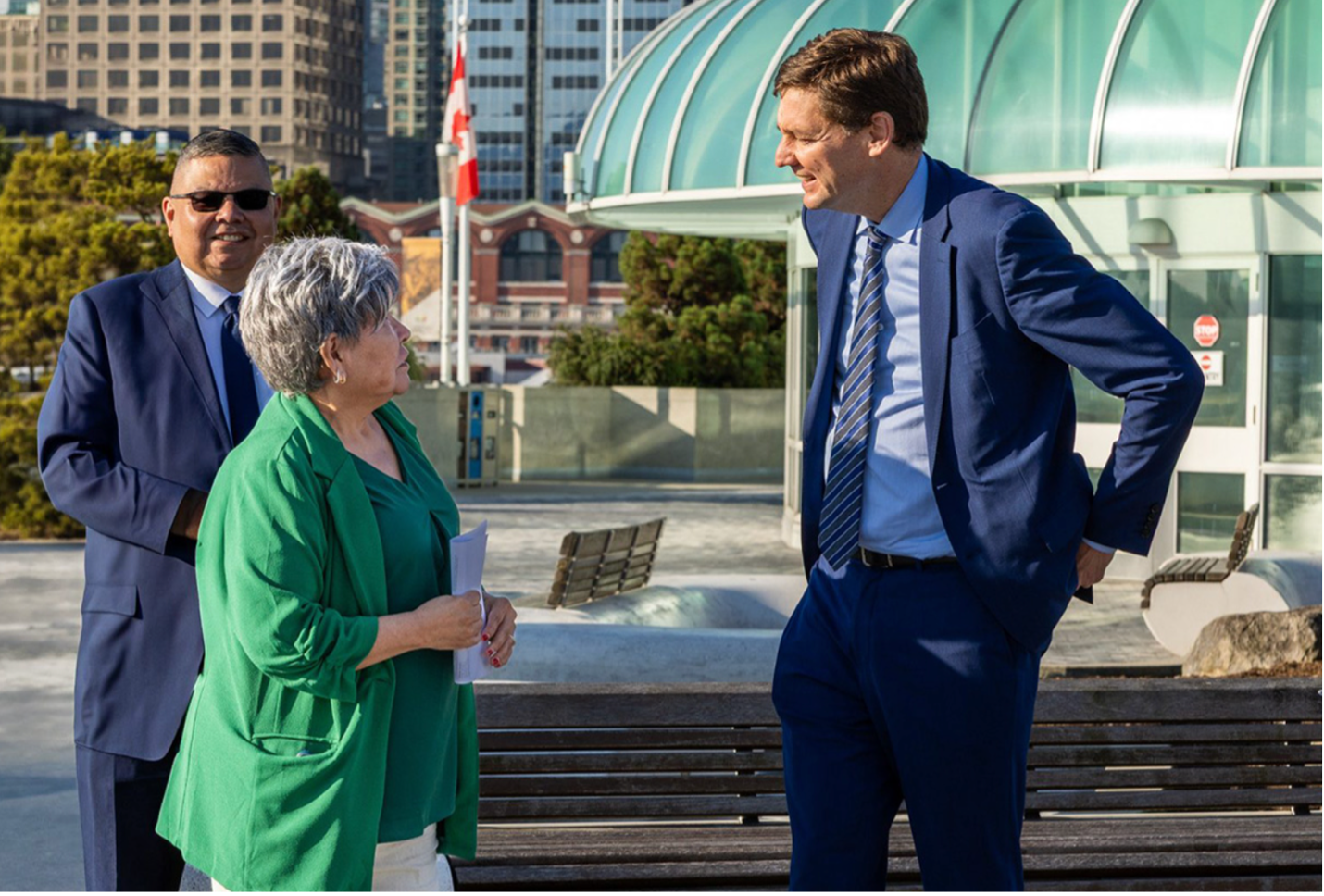 Eva Clayton with BC Premier David Eby