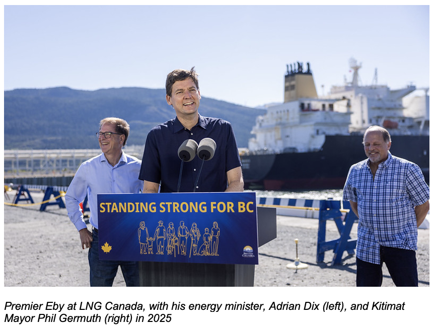 Photo: David Eby at LNG Canada