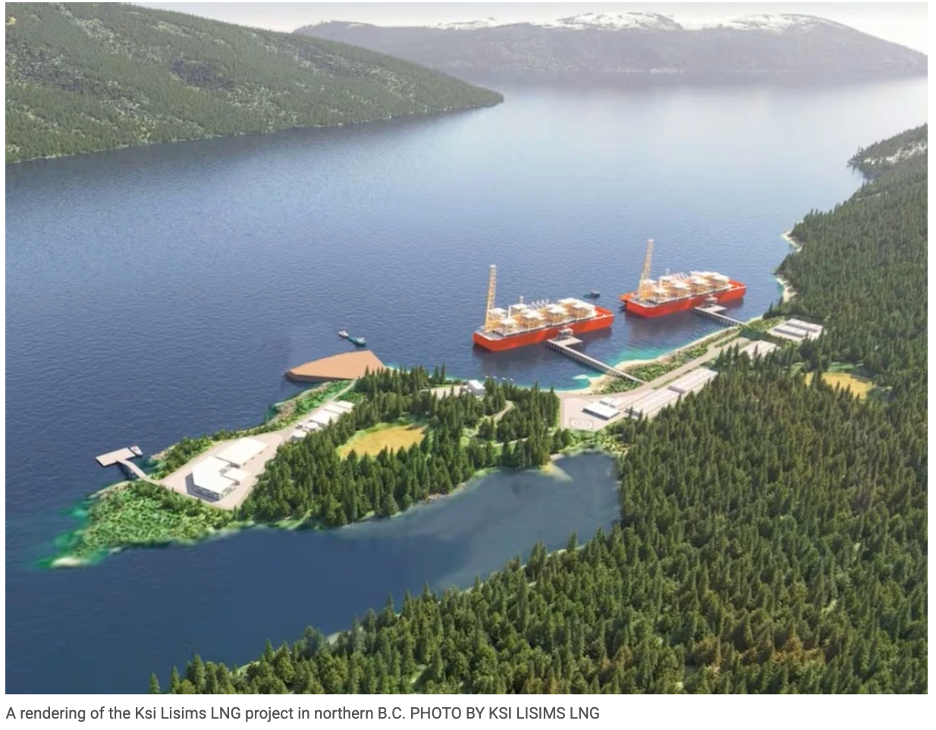 Artist's concept of Ksi Lisims LNG project