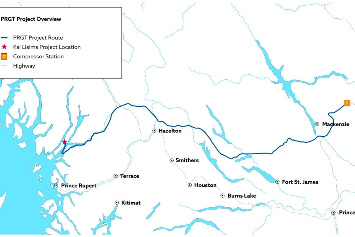 Map of PRGT pipeline route
